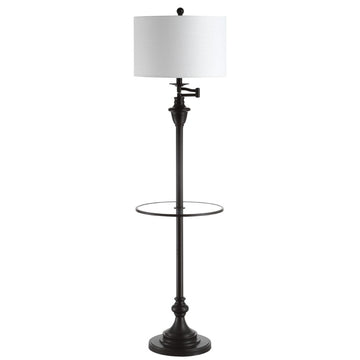 Cora 60" Metal/Glass LED Side Table and Floor Lamp - JONATHAN Y